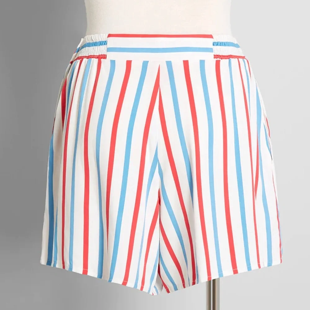 Modcloth x Barbie NWT Barbie Stripe Made in the U.S.A. Shorts - Picture 6 of 8